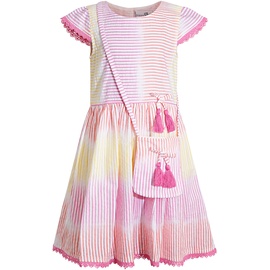 happy girls - Kurzarm-Kleid Summer Stripes mit Tasche in light pink, Gr.128,