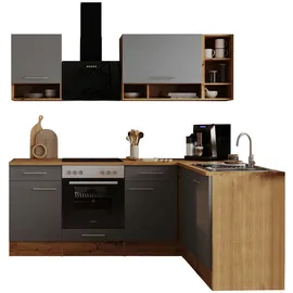 Respekta Winkelküche L-Form 220 x 172 cm Grau