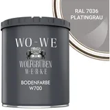 WO-WE Bodenversiegelung Betonfarbe Bodenfarbe Bodenbeschichtung W700, 1-10L, Seidenglänzend grau