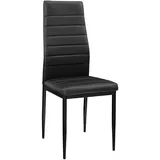 [en.casa] Esszimmerstuhl, Schwarz, Leder, 43x96x52 cm, Esszimmer, Stühle, Esszimmerstühle, Vierfußstühle
