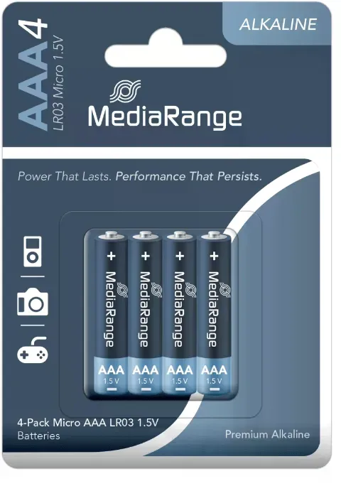 MediaRange Batterien 'Micro AAA' 1,5V 4 Stück