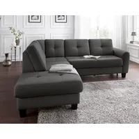 Ecksofa SIT & MORE "Varese L-Form", grau (anthrazit), B:240cm H:91cm T:214cm, Luxus-Microfaser (100% Polyester)IStruktur fein (100% Polyester)IFlachgewebe (95% Polyester, 5% Polyamid), Sofas, Ecksofa, mit Federkern, wahlweise mit Bettfunktion und Stauraum