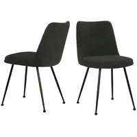 SIT Möbel 4-Fußstuhl Polyester schwarz 2er Set