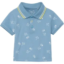 S.Oliver - Poloshirt mit All-over-Print, Babys, blau, 62