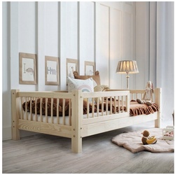DB-Möbel Kinderbett Kinderbett CLASSIC Lattenrost und Rausfallschutz in Naturholz