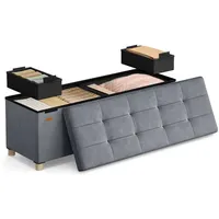 Songmics Sitzbank grau 38 x 110 x 40 cm