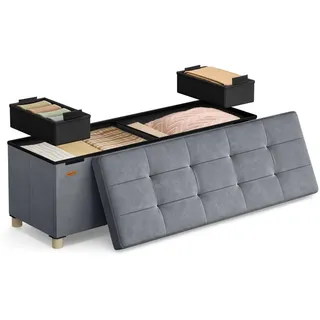 Songmics Sitzbank grau 38 x 110 x 40 cm