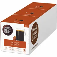 Nescafé Dolce Gusto Caffè Grande Intenso 3er Set, Stark, Kaffee, 3 x 16 Kapseln