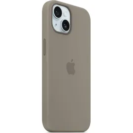 Apple iPhone 15 Silikon Case mit MagSafe tonbraun