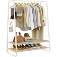 VASAGLE Kleiderständer 100 x 45 x 160 cm eichenfarben-cremeweiß