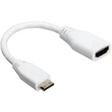 Raspberry RPI MINI-HDMI HDMI Stecker HDMI Stecker 10 cm Weiß