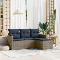 vidaXL Gartensofa-Set 4-tlg. grau