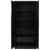 Proregal Stahlschrank, Schwarz, Metall, Rechteckig, 92x195x42 cm, Arbeitszimmer, Aktenschränke