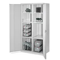 Kappes Schwerlastschrank Stahl 1950x1000x600 mm grau mit Mitteltrennwand, 6 Böden, Vollblechtüren