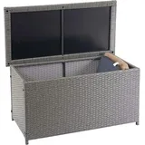 Mendler Poly-Rattan Kissenbox HWC-D88, Gartentruhe Auflagenbox Truhe ~ Basic grau, 51x100x50cm 170l