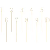 Partydeco Tischnummern Zahlen 1-10 10er Set 25cm Holz Tortendeko Kuchendeko Zahl Tortenstecker Hochzeit