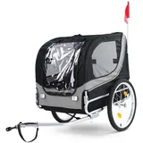 Viking Choice - Fahrradanhänger Hundeanhänger faltbar für Haustiere grau schwarz bis 40 kg