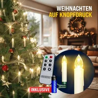 Monzana LED Weihnachtsbaumkerzen 30er-Set Warmweiß mit Batterien