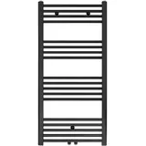 Belrad Badheizkörper 1200 x 600 mm 616 W schwarz matt Mittelventil