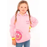 Zwillingsherz Hoodie "Always Happy" in Rosa - 122/128