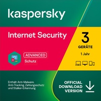 Kaspersky Internet Security 3 PC 1 Jahre Vollversion Neu 2022-2023