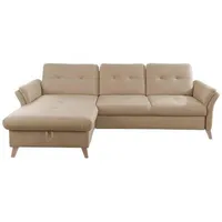 Livetastic Ecksofa, Sand, Textil, Buche, massiv, 5-Sitzer, L-Form, 268x176 cm, Made in EU, Schlafen auf Sitzhöhe, Rücken echt, Wohnzimmer, Sofas & Couches, Wohnlandschaften, Ecksofas