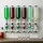 Relaxdays Barbutler Wand, Portonierer für 6 Flaschen, Profi Portionierer 3 cl, Bar Accessoire, HBT: 53x36x11 cm, silber