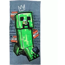 Minecraft Strandtuch 70 x 140 cm grau