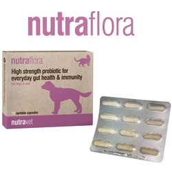 NUTRAVET Nutraflora für Hunde & Katzen 12 Kapseln - Ein Probiotikum, das die tägliche Darm- und Immungesundheit stark unterstützt (Rabatt für Stammkunden 3%)