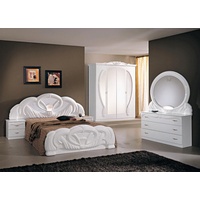 JVmoebel Schlafzimmer-Set Modern Stil Schlafzimmer Set Holz Schrank Bett Luxus 6 tlg. Set Weiß weiß