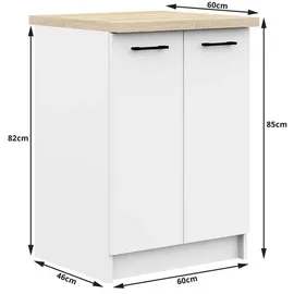 Akord Unterschrank AKORD OLIWIA 60 x 46 x 85 cm Weiß