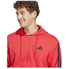 adidas Essentials 3-Streifen French Terry Reißverschlusspullover Pure Ruby / Black S