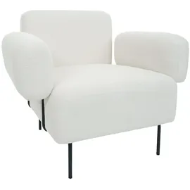 Mendler Lounge-Sessel HWC-L83b Bouclé 88 x 78 x 76 cm creme-weiß mit Fernbedienung