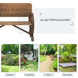 Outsunny Gartenbank 114 x 58 x 80 cm Braun