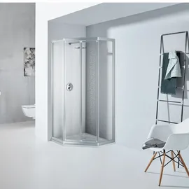 Koralle TwiggyTop Pendeltür mit Festteilen 90 x 185 cm silber matt V433809018A21