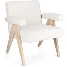 BIZZOTTO Sessel Faiza Stoff 58 x 83 x 58 cm Beige/Weiß gepolstert