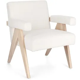 BIZZOTTO Sessel Faiza Stoff 58 x 83 x 58 cm Beige/Weiß gepolstert