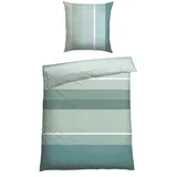 SCHIESSER Bettwäsche »Endy Stripes aus weicher Baumwolle mit großen und kleinen Streifen«, Made in Green Grün