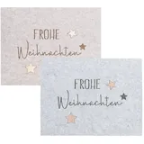 levandeo 2er Set Platzset Frohe Weihnachten Filz Grau Beige Tischset Xmas Tischdeko Deko Tischmatte Weihnachtsdeko Platzdeckchen