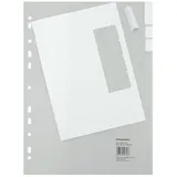 SOENNECKEN Register 1518 DIN A4 blanko volle Höhe 12Blatt PP grau