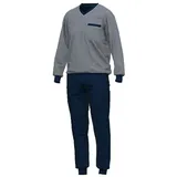 GÖTZBURG Pyjama GÖTZBURG Herren Pyjama blau bedruckt (1 tlg) blau 50