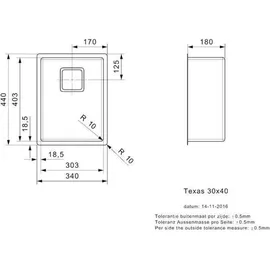 Reginox Texas 30 x 40 R10 Flacheinbauspüle
