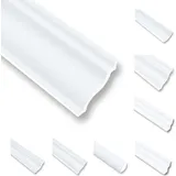 MDEKOR 100 Meter Deckenleisten Styropor XPS Stuckleisten Abschlussleiste Decke Weiss 40 x 40 mm Zierprofile Styroporleisten Deckenleisten Zierleisten Spar...