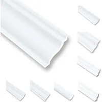 MDEKOR 100 Meter Deckenleisten Styropor XPS Stuckleisten Abschlussleiste Decke Weiss 40 x 40 mm Zierprofile Styroporleisten Deckenleisten Zierleisten Spar...
