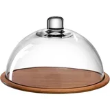 LEONARDO Cucina Holzkäseplatte mit Glasglocke 2-teilig Ø 280 mm