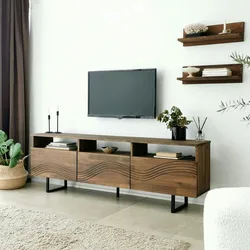 Dmora Fernsehschrank Dpigin, Ständer für Wohnzimmerfernseher, Niedriges Wohnzimmer-Sideboard, TV-Ständerbasis, 170x30h40 cm, Nussbaum