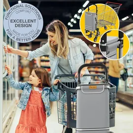 eloneo Einkaufsroller Treppensteiger Grau 56 L