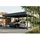 SKANHOLZ Flachdach Doppelcarport 5,46 x 5,55 m schiefergrau inkl. Pfostenanker