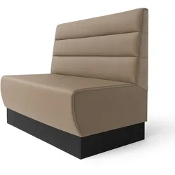 Meyer S | Gastrobank | B:H 140 x 90 cm | Taupe | Horizontal Gestreift | Leder