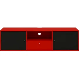 Hammel Furniture TV-Board HAMMEL FURNITURE "Mistral Fernsehschrank, Medienmöbel, Hängend", rot, B:161,5cm H:42cm T:45cm, Sideboards, mit Türen mit Akustikstoff, Kabeldurchführung, Lowboard, B: 161,5 cm